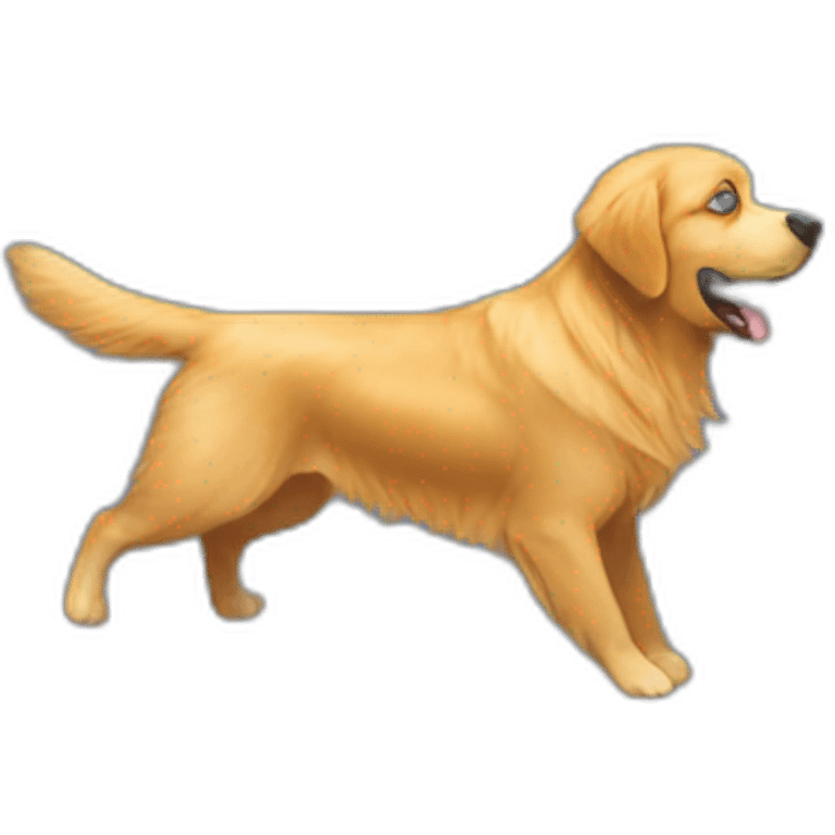 Golden retriever playing ball emoji