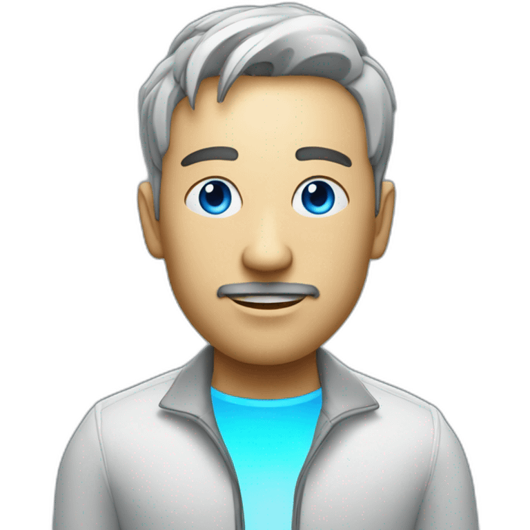 Futuristin Man with blue led emoji