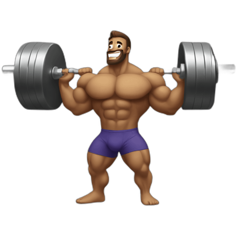 Bodybuilder lifting weights emoji