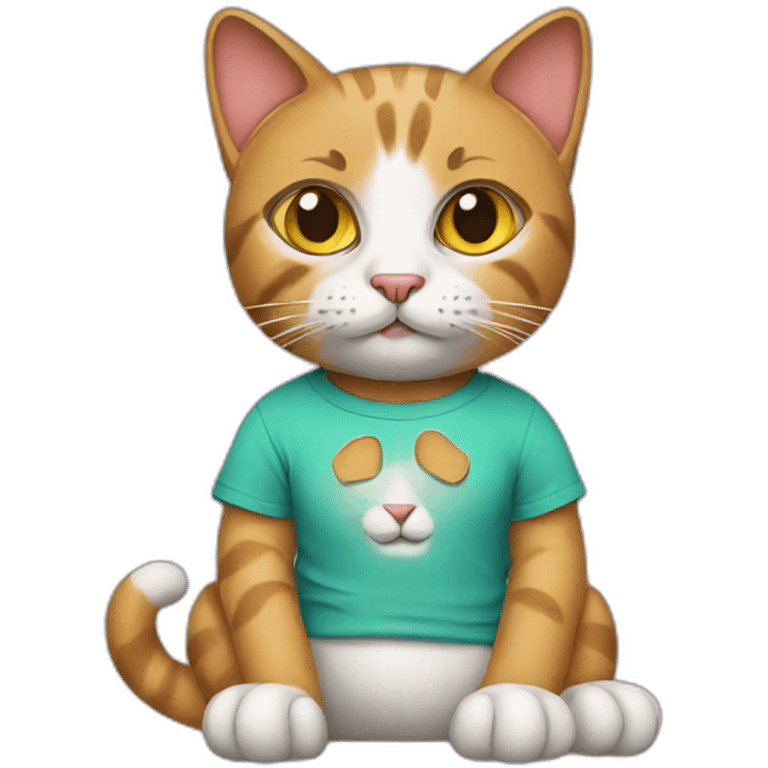 cat with tshirt emoji