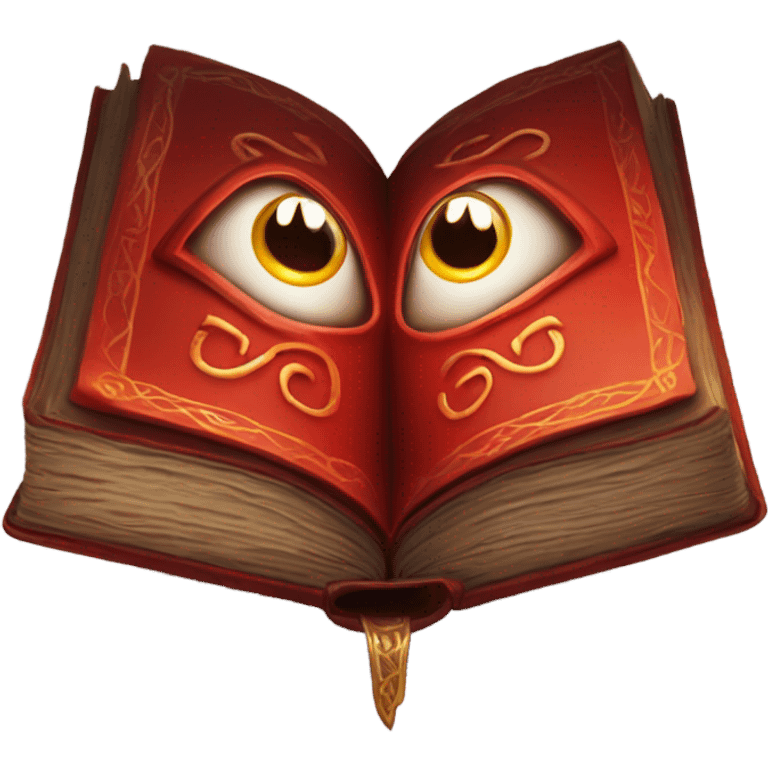 red magical book runic eye in middle emoji