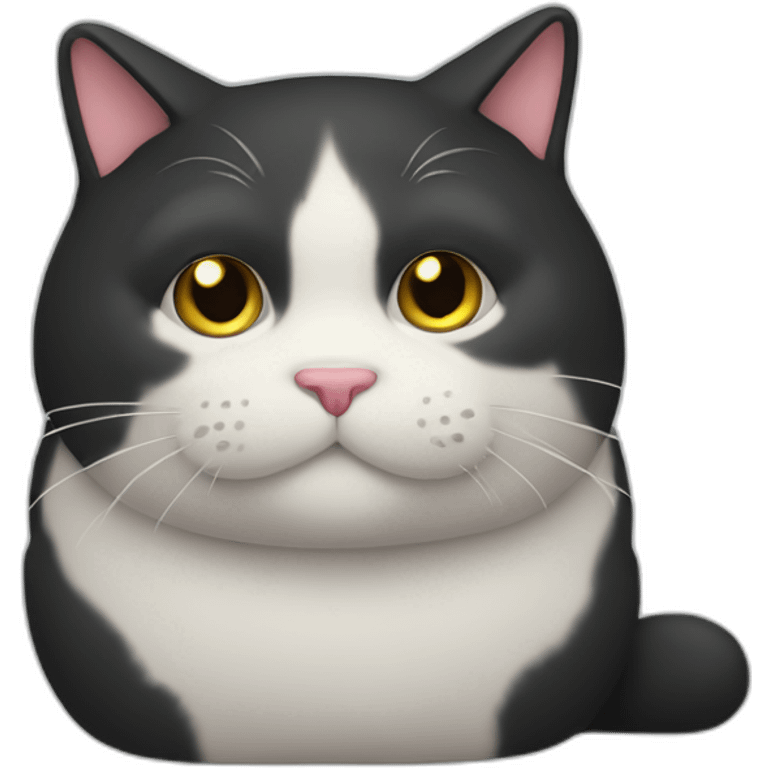 Fat cat black emoji