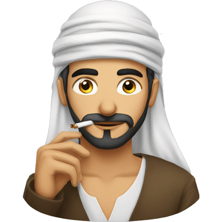 arab man traditional clothing smoking a cigarette emoji