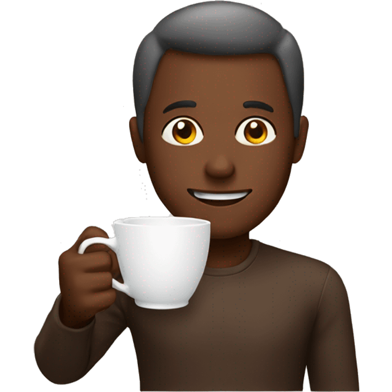 man having a cup of chocolate emoji