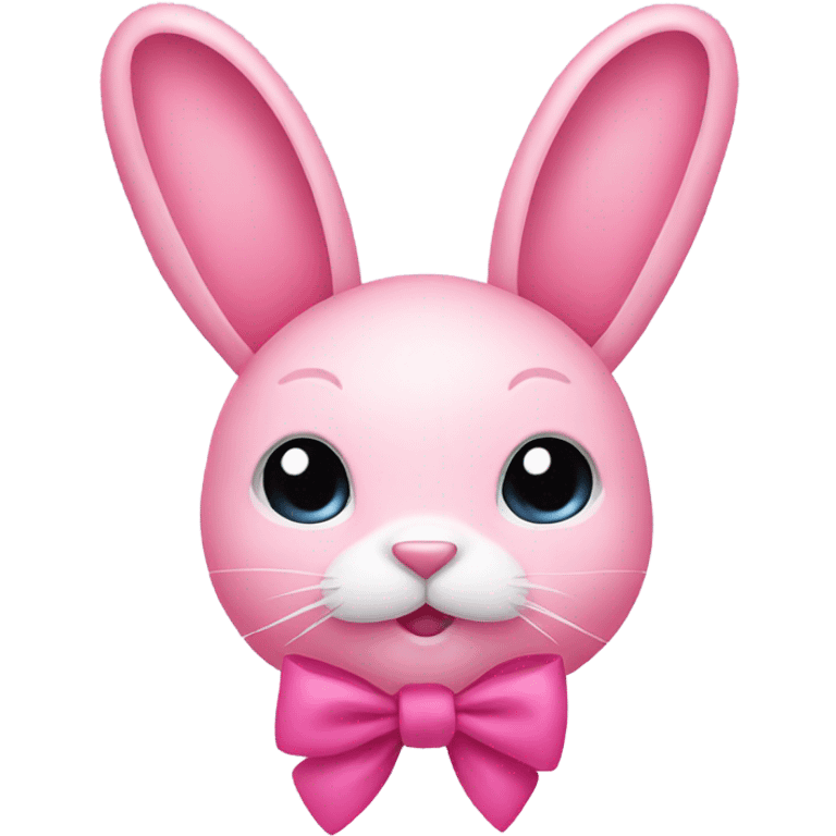 Pink bunny with a pink bow  emoji