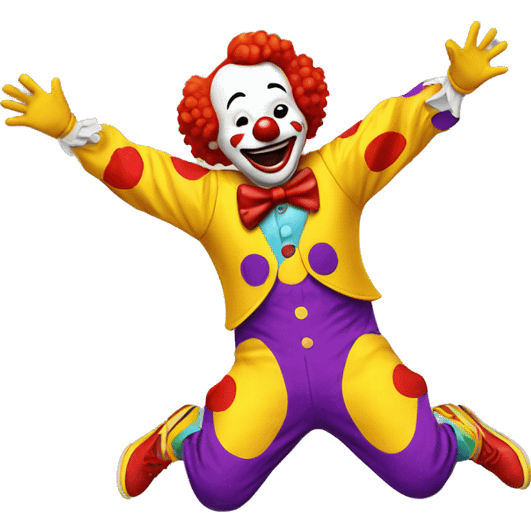 A clown doing a backflip emoji