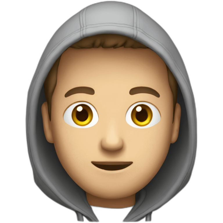 guy with hoodie on laptop emoji