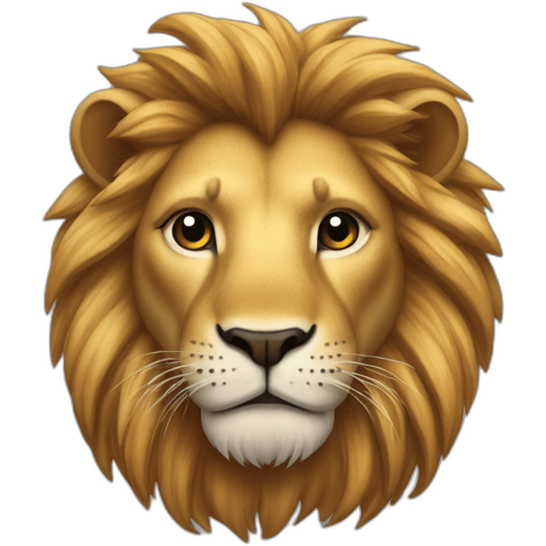 Lion coiffé  en queue de cheval  emoji