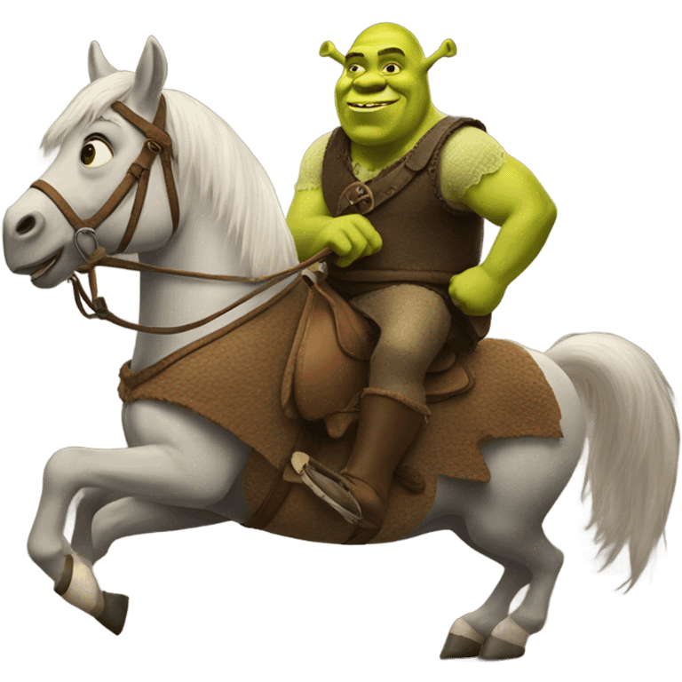 Shrek riding a horse emoji