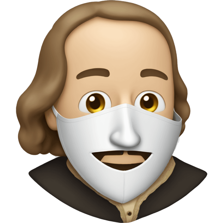 William Shakespeare holding a theater mask in his hand emoji