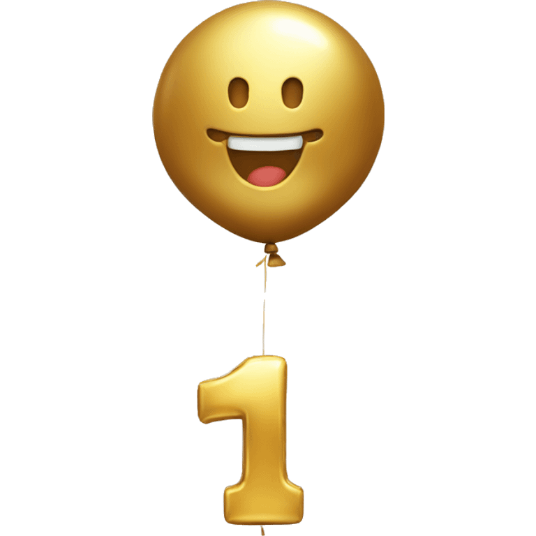 Golden-baloon-shaped-like-number-one  emoji