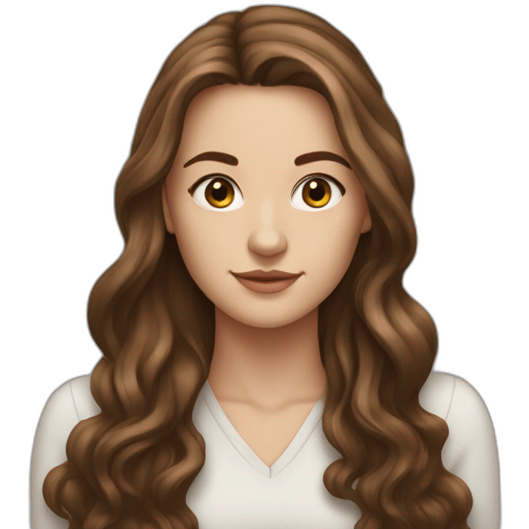 23 years old white and beautiful woman with a long brown hair emoji