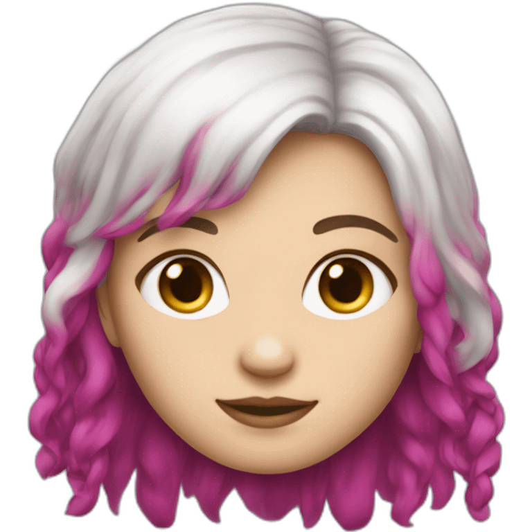 A magenta hair white girl with duchhunder emoji