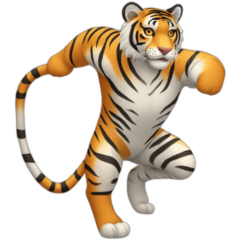 Tiger Full Body. Tiger color should be white, black and grey emoji