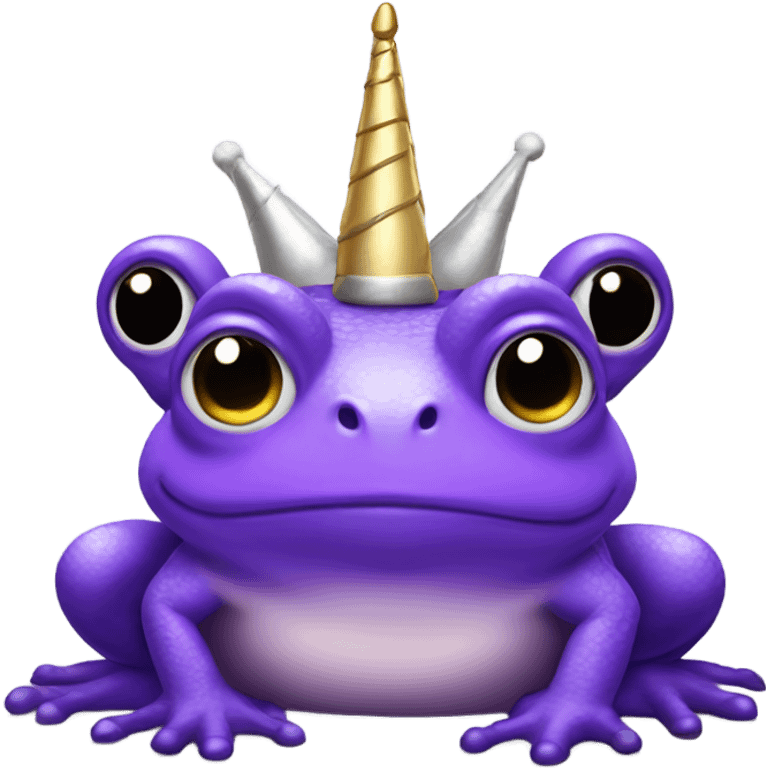 Purple frog with unicorn horn and dragon wings emoji