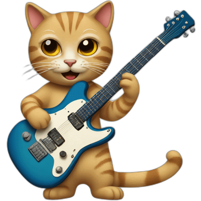 cat playing guitare emoji