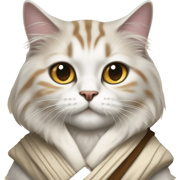 Siberian cat dressed like Obi wan kenobi  emoji