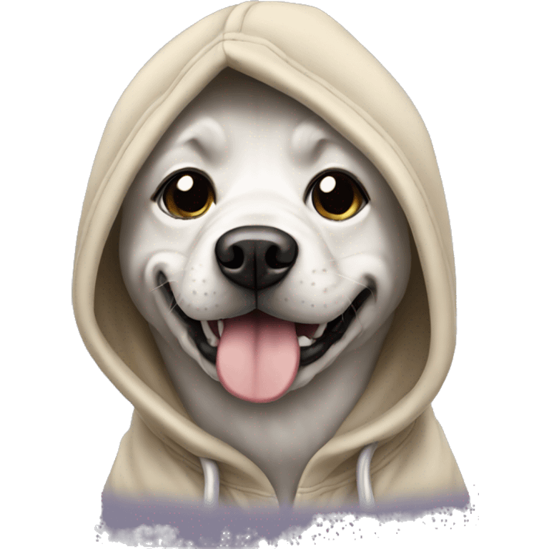 Dog wearing a hoodie  emoji