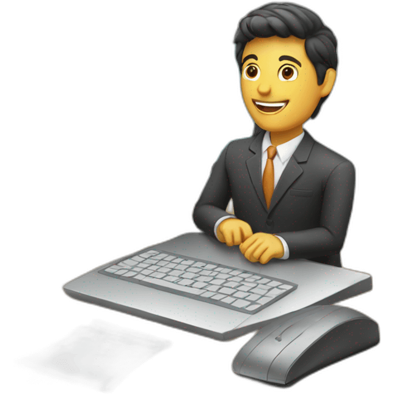 sales agent using computer emoji