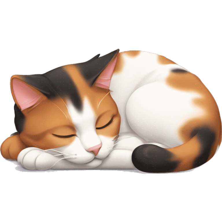 Calico cat sleeping  emoji