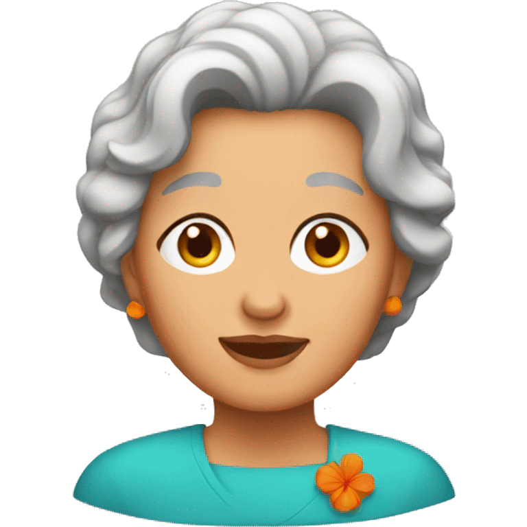 Abuela con pelo naranja emoji