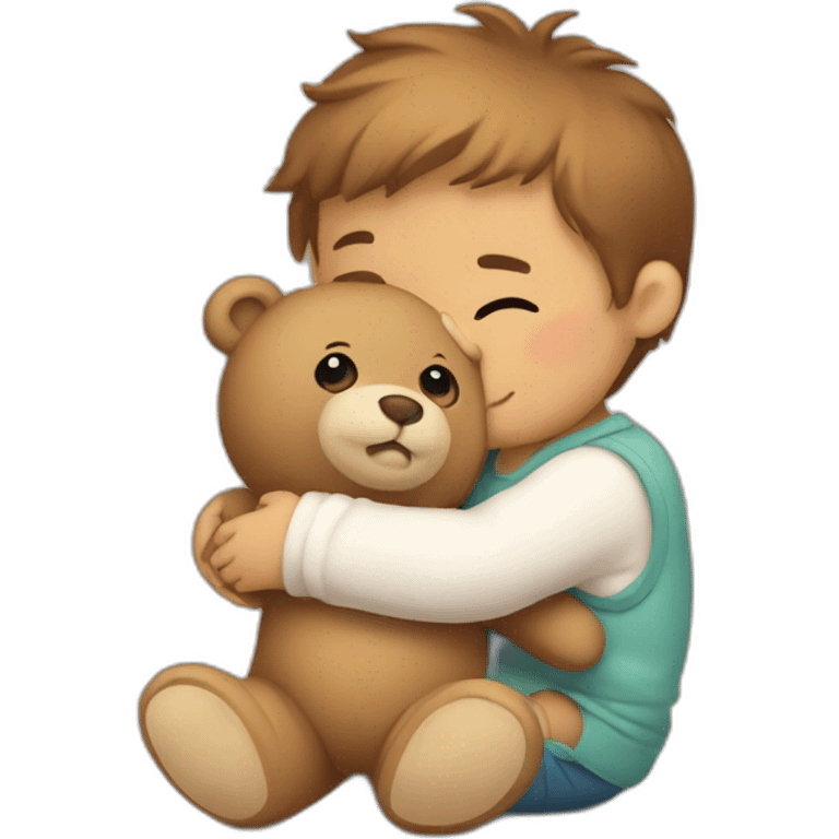 Teddy Bear hugging a baby emoji