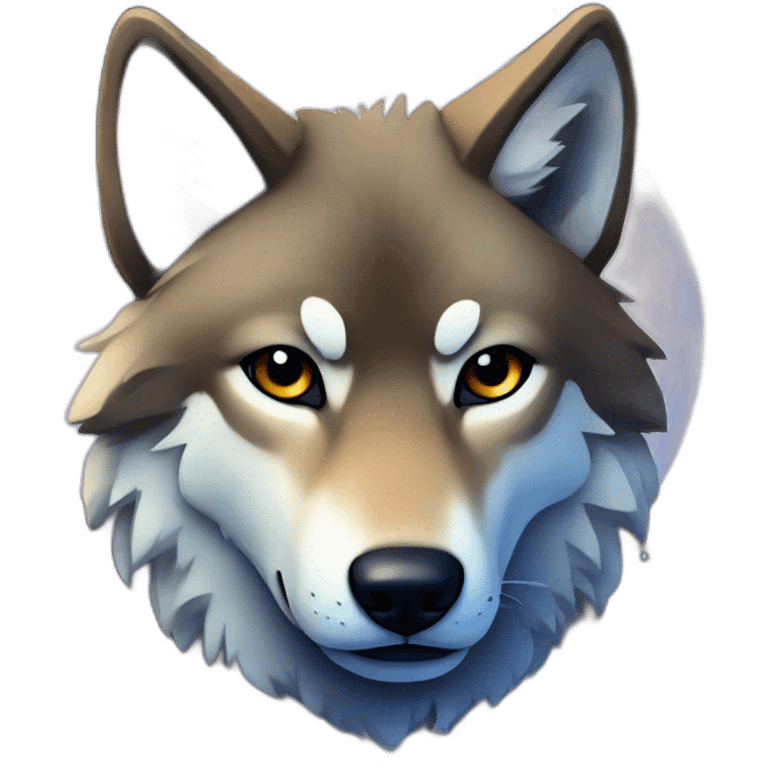 wolf in the space emoji