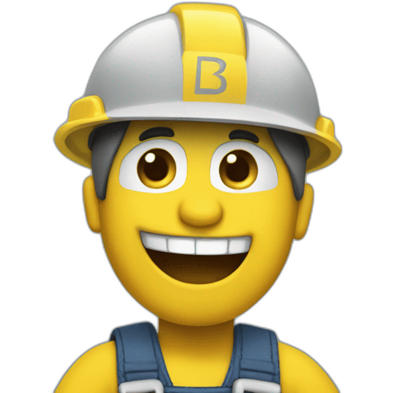 Bob the builder with a banana smile emoji