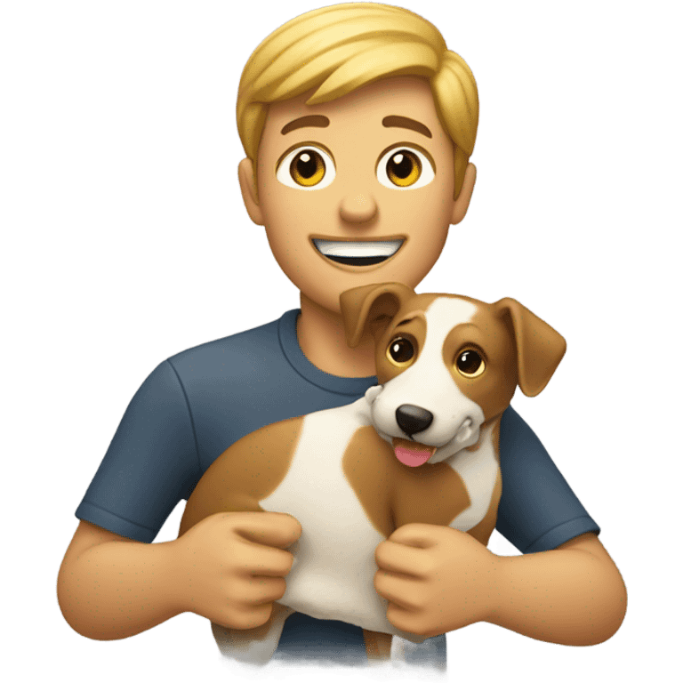 Guy eating dog bone smiling emoji