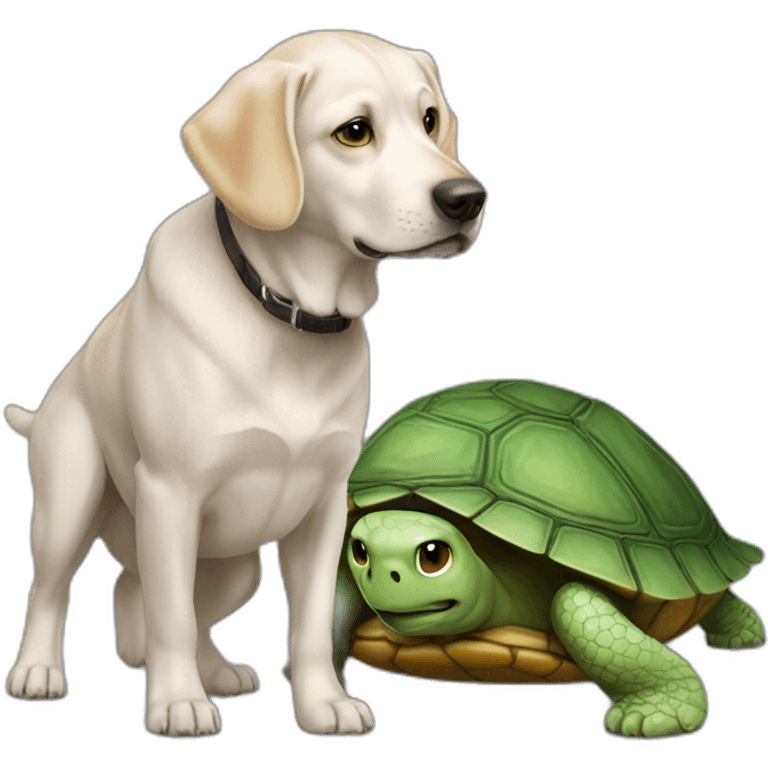 Chien sur une tortue  emoji