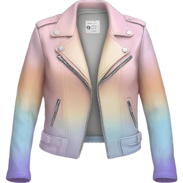 Realistic isolated pastel ombre open fashion leather jacket.. emoji