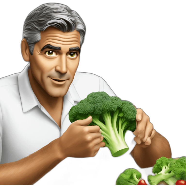 george clooney eating broccoli emoji