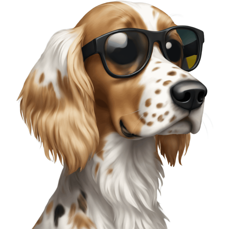 English setter with sunglasses  emoji