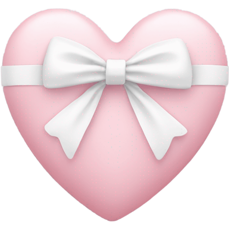 Pastel pink heart with white bow emoji