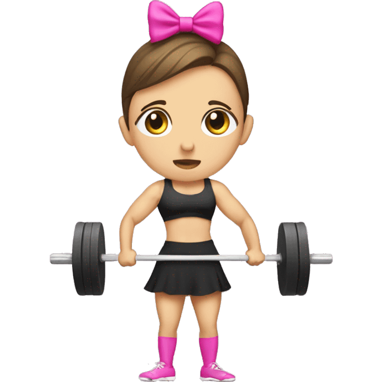 Romanian deadlift with a pink bow on it  emoji