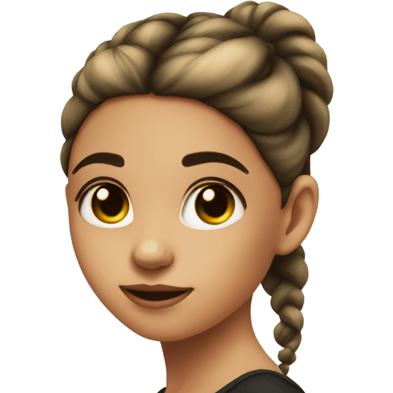 Girl with ponytail and black circles on her cheek emoji