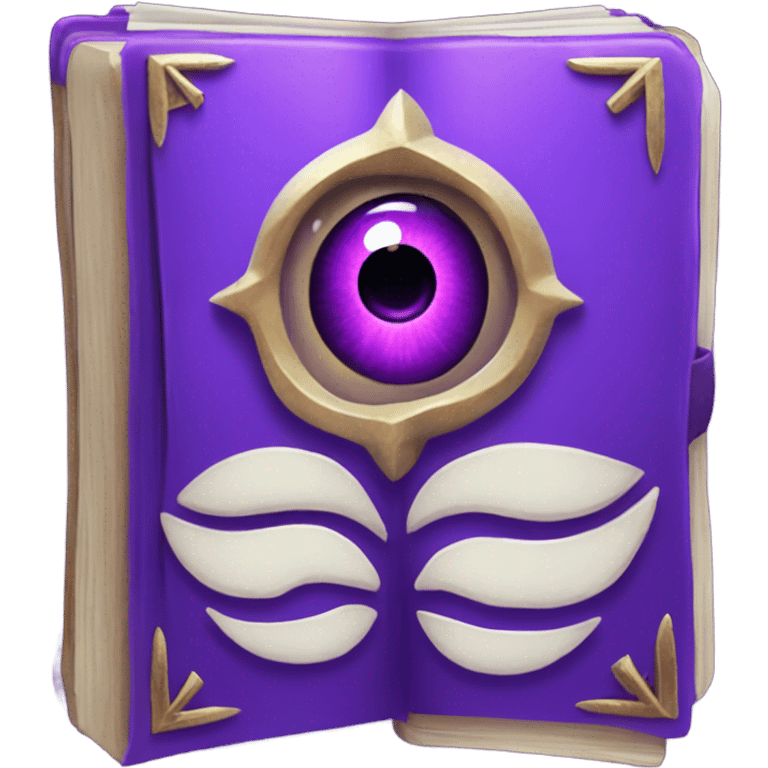 spell book that's purple with evil eye in the middle emoji