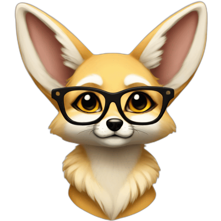 anthro fennec with glasses emoji