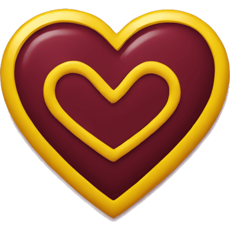 maroon heart with yellow border  emoji