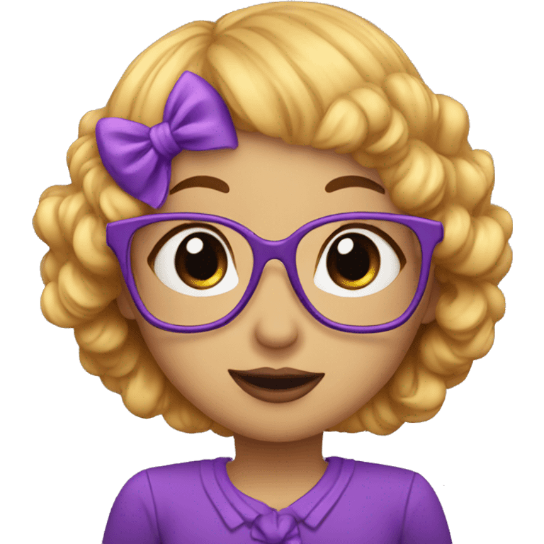 cute librarian purple kiss emoji