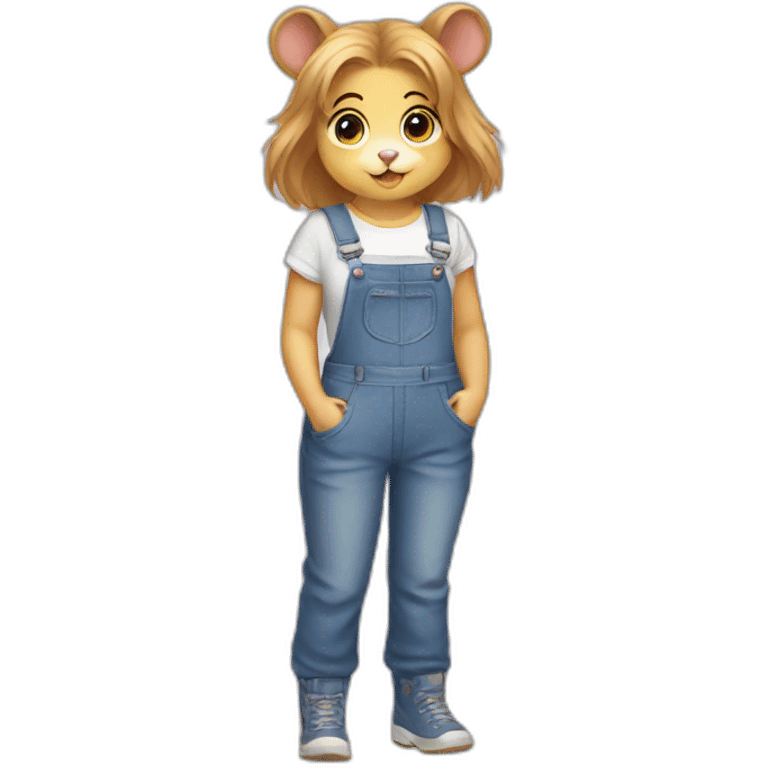 hamster girl in overalls emoji