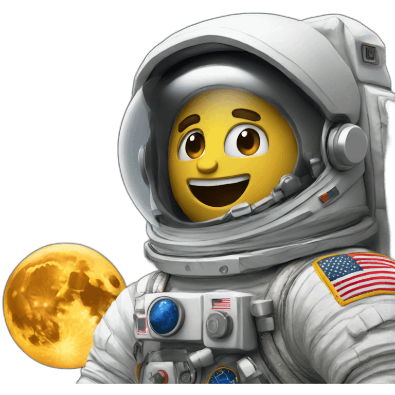 Astronaut on the moon emoji