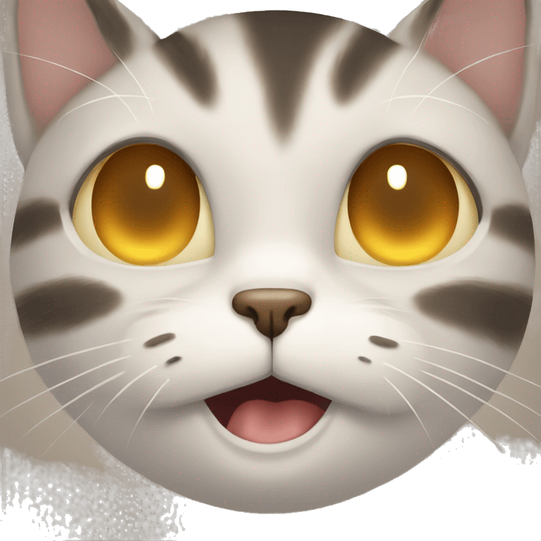 Cat crying with funny face emoji