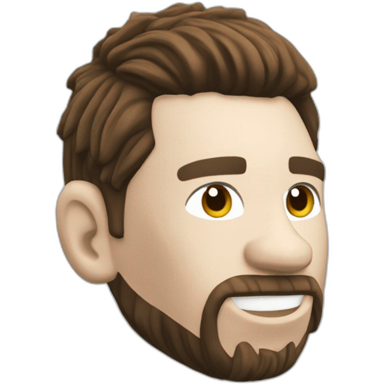 lionel messi with hair from polyurethane foam kicking soccer ball emoji