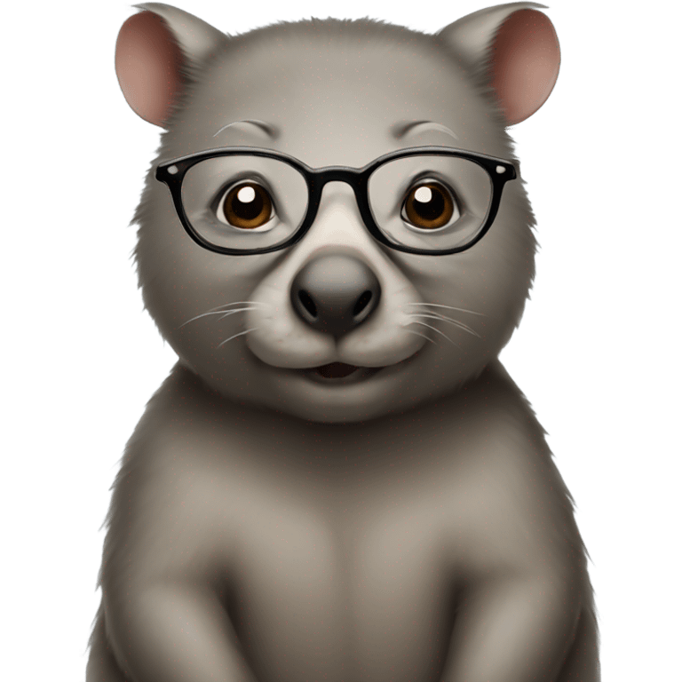 Wombat wearing glasses emoji