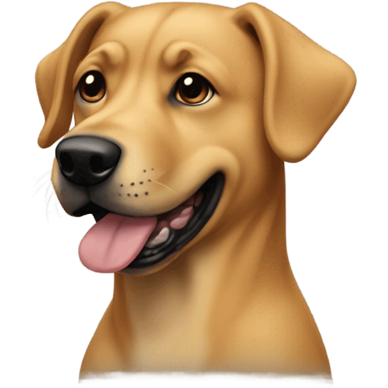 Dog no breed light ocre and black mouth emoji