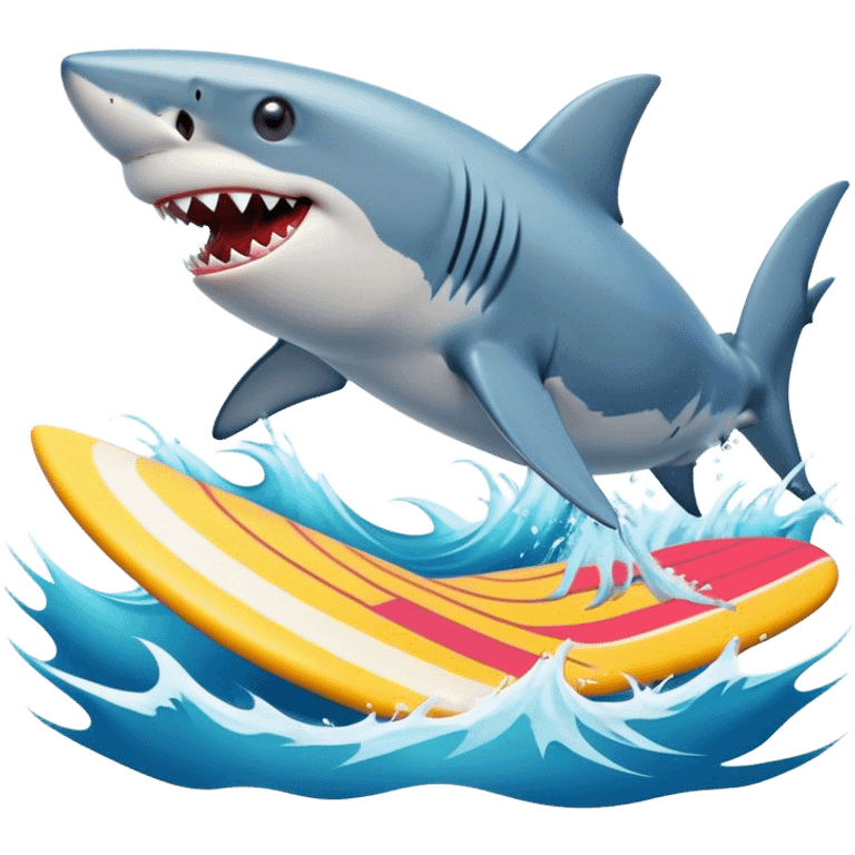 Shark surfing emoji