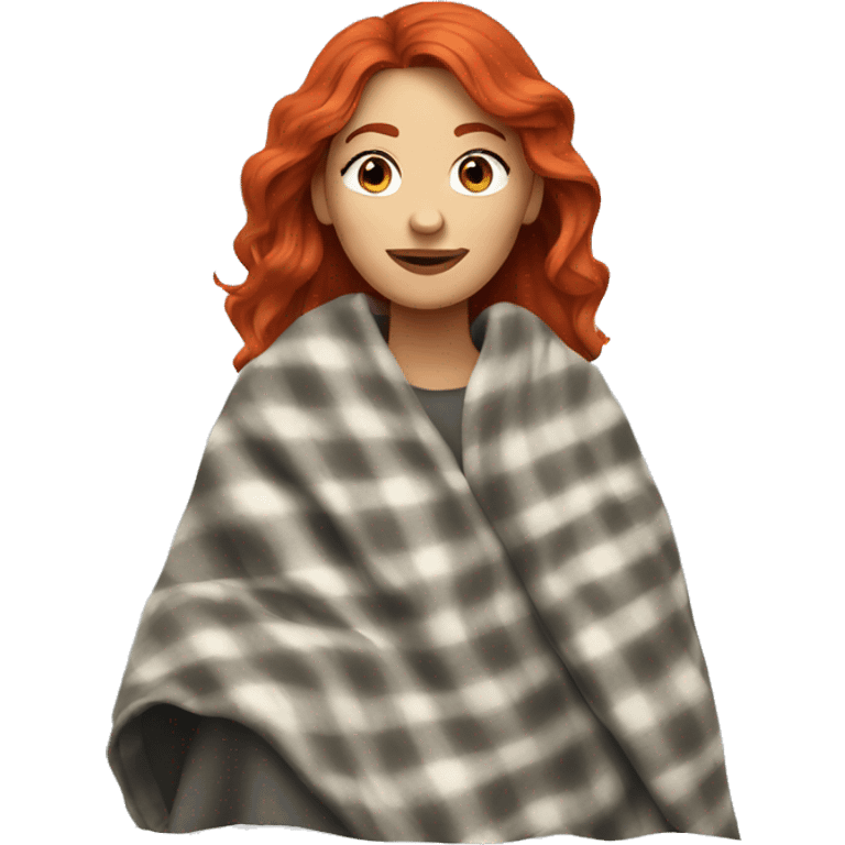 Red haired woman Cozy blanket emoji