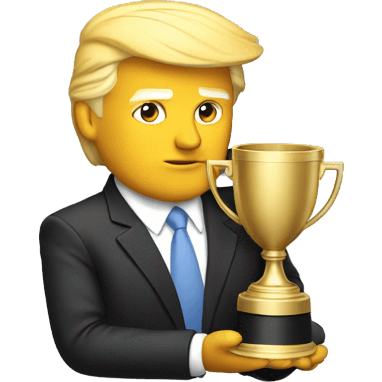 Donald trump with trophy  emoji