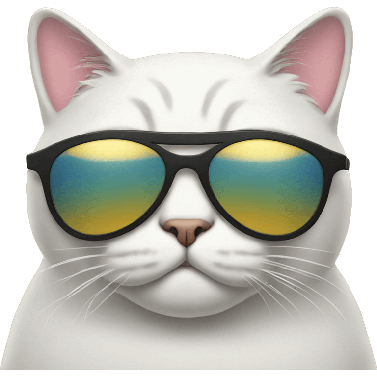 Fat cat with sun glasses  emoji